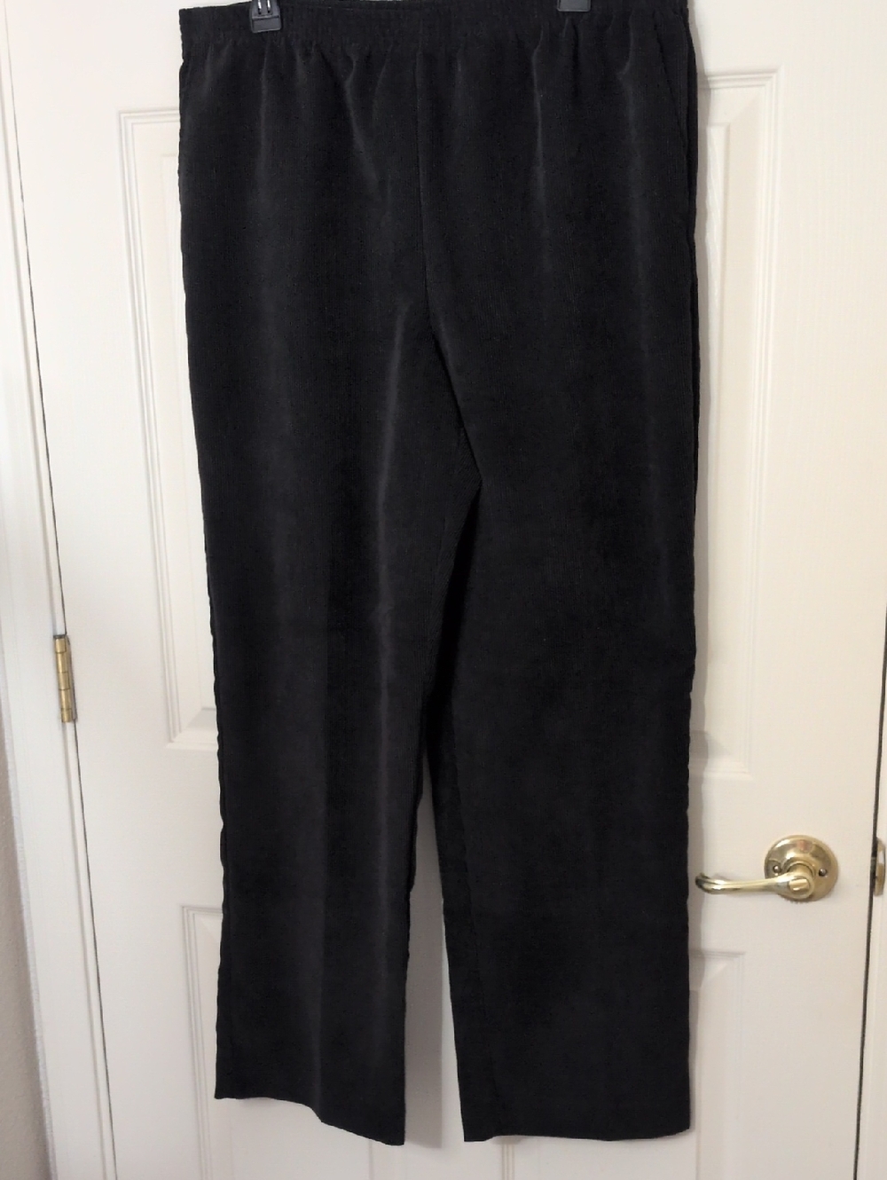 Alfred Dunner Vintage Black Ribbed Knit Pants, Size 14